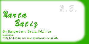 marta batiz business card